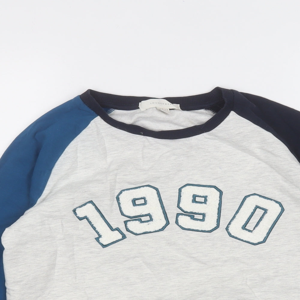 Marks and Spencer Boys Grey  Cotton Pullover Sweatshirt Size 12-13 Years   - 1990