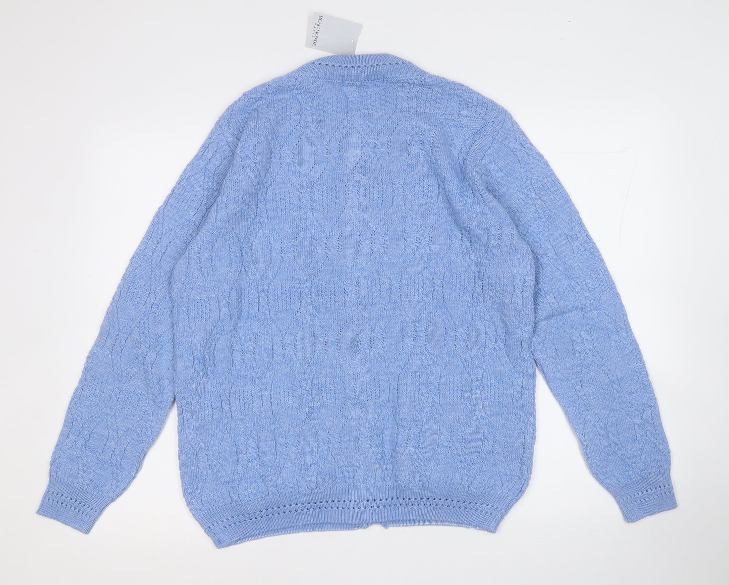 beaumonde paris Womens Blue Round Neck  Polyester Cardigan Jumper Size 18