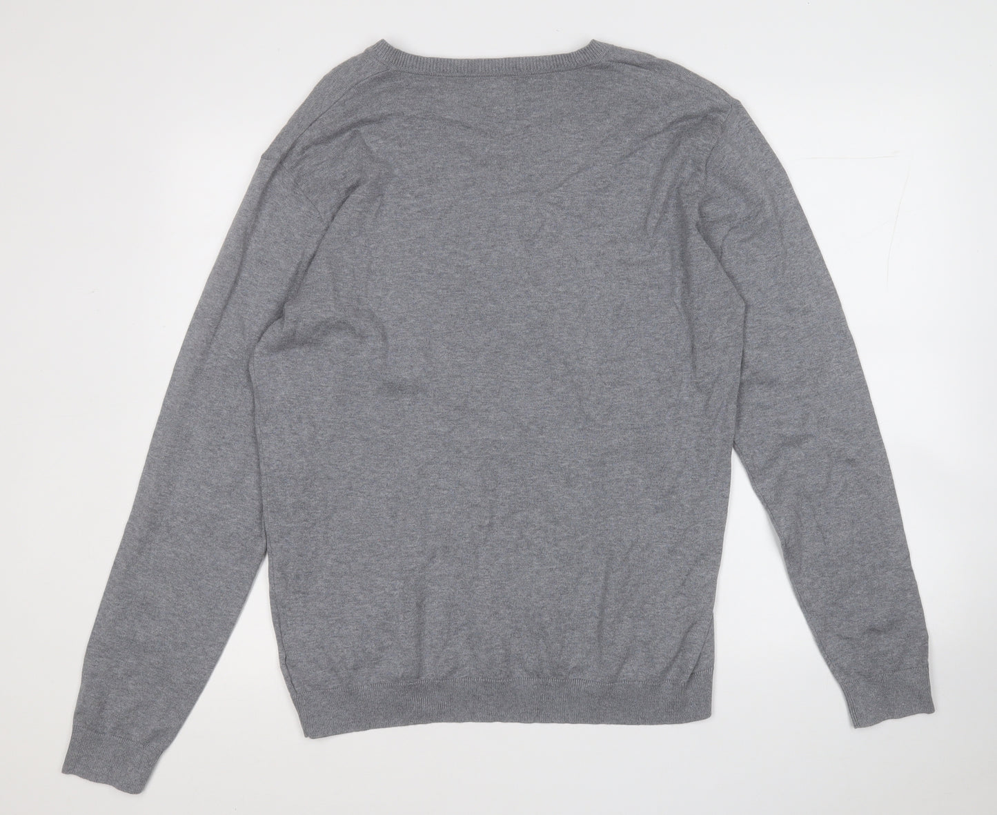 NEXT Mens Grey Round Neck  Cotton Pullover Jumper Size L