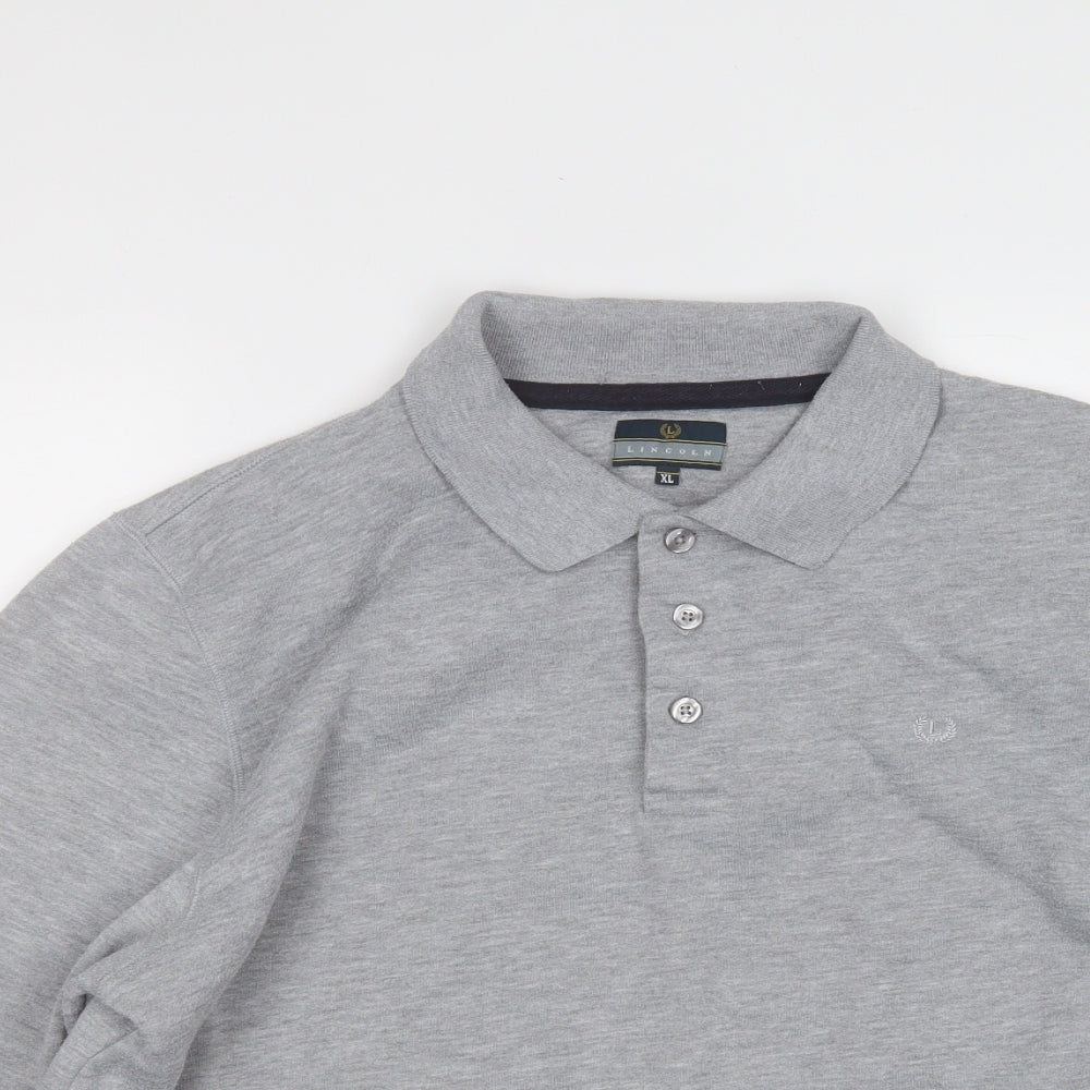 Lincoln Mens Grey  Polyester Pullover Sweatshirt Size XL