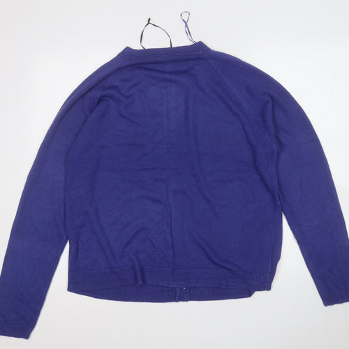 Originals Womens Purple Round Neck  Acrylic Cardigan Jumper Size 18