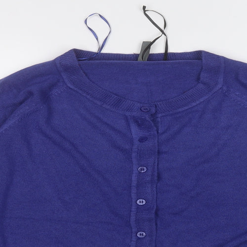 Originals Womens Purple Round Neck  Acrylic Cardigan Jumper Size 18