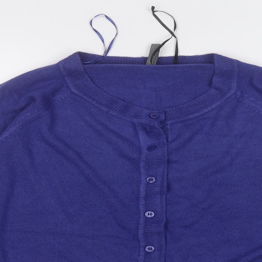 Originals Womens Purple Round Neck  Acrylic Cardigan Jumper Size 18