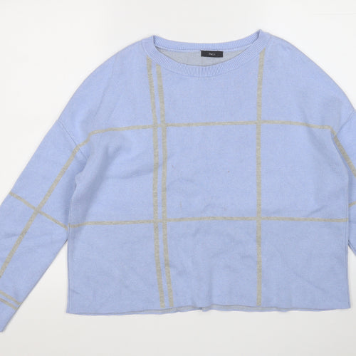 M&Co Womens Blue Round Neck  Acrylic Pullover Jumper Size M