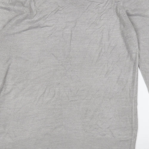 Cedar Wood State Mens Grey Round Neck  Acrylic Pullover Jumper Size S