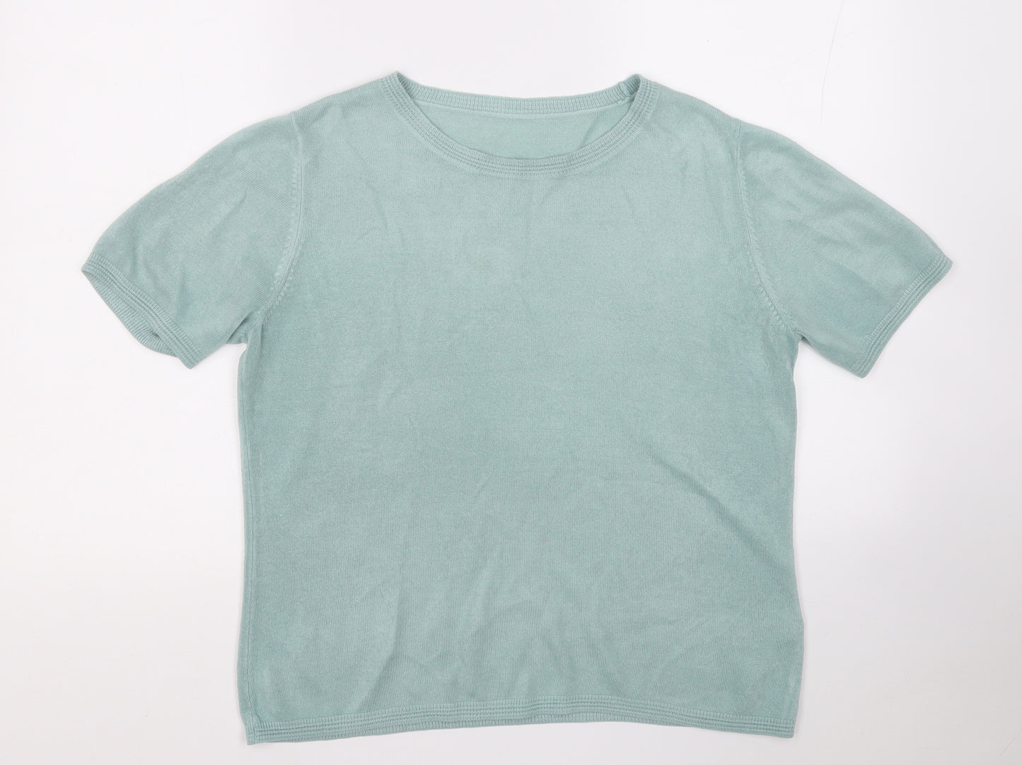 Marks and Spencer Womens Green Round Neck  Acrylic Pullover Jumper Size 14