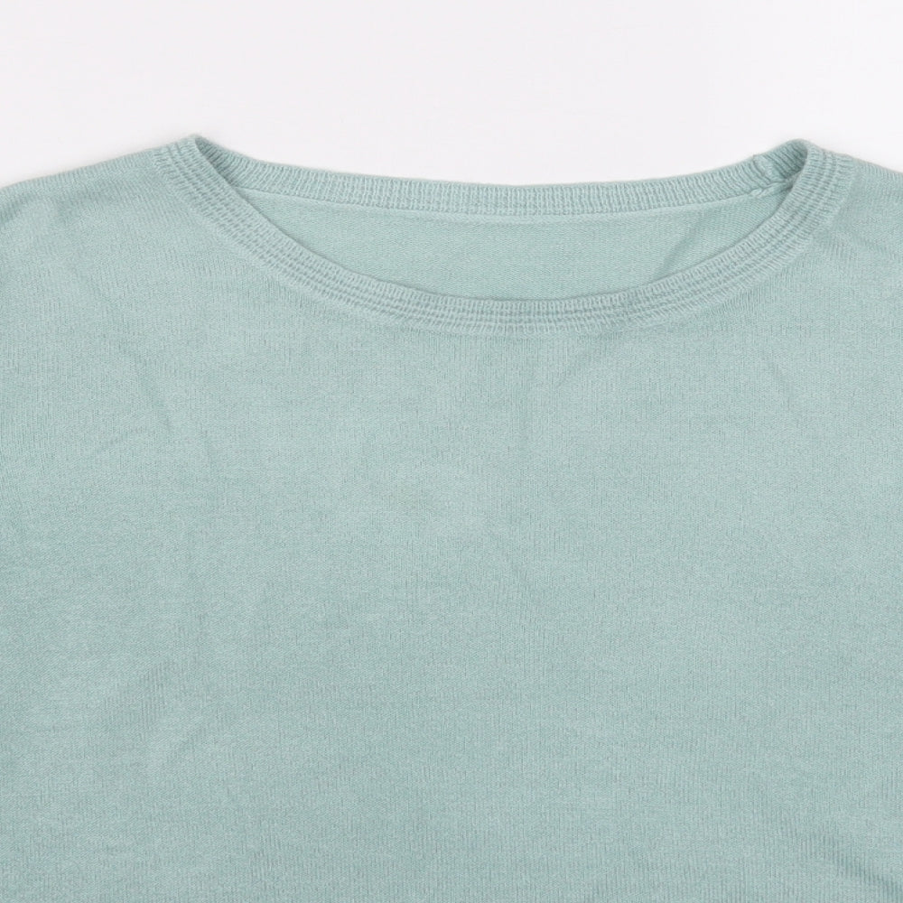 Marks and Spencer Womens Green Round Neck  Acrylic Pullover Jumper Size 14