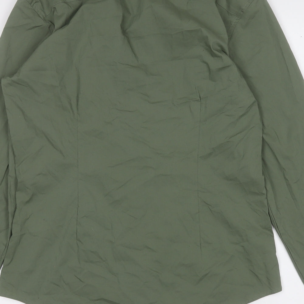 father sons  Mens Green  Cotton  Button-Up Size S Round Neck