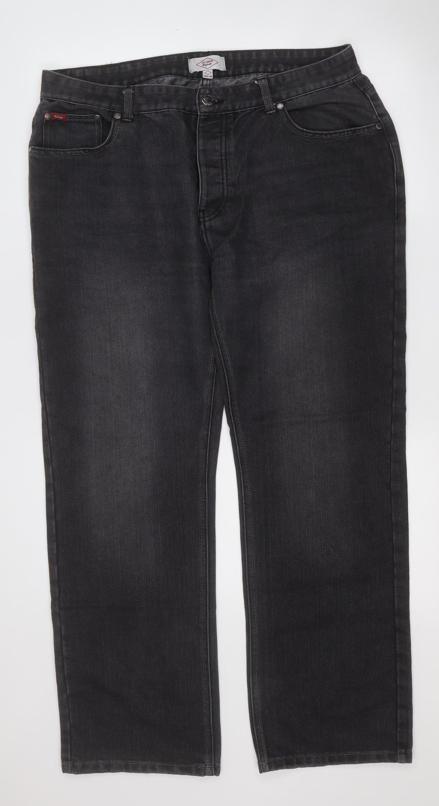Lee Cooper Mens Black  Cotton Straight Jeans Size 36 L30 in Regular
