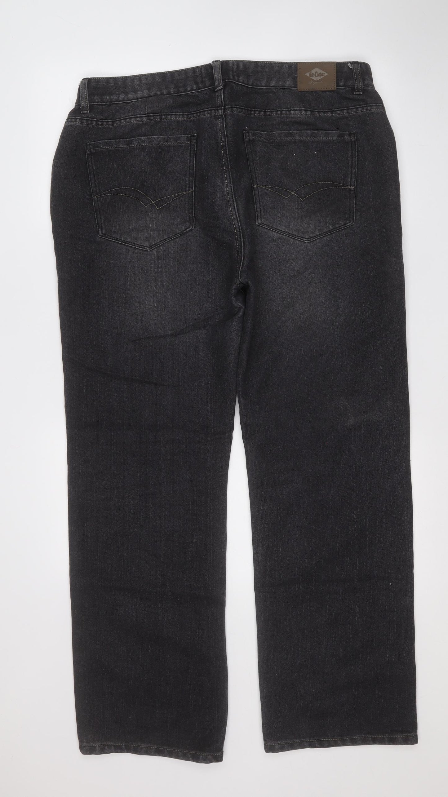 Lee Cooper Mens Black  Cotton Straight Jeans Size 36 L30 in Regular