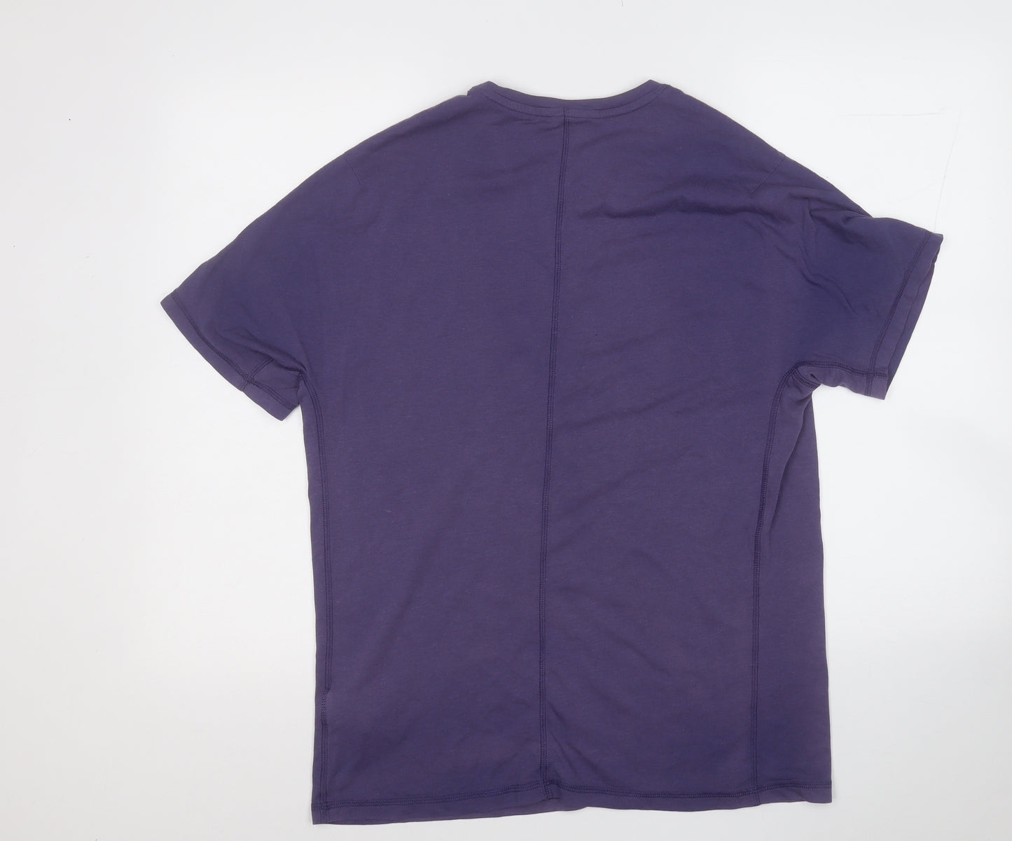 Reebok Mens Purple  Cotton  T-Shirt Size M Round Neck