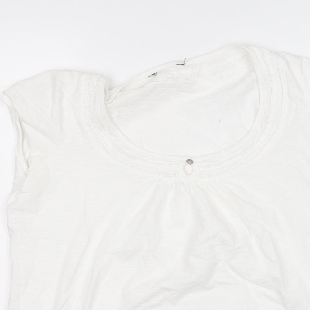 F&F Womens White  Cotton Basic T-Shirt Size 12 Round Neck