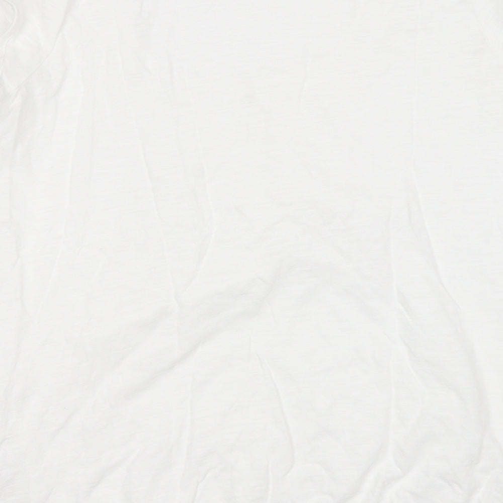 F&F Womens White  Cotton Basic T-Shirt Size 12 Round Neck