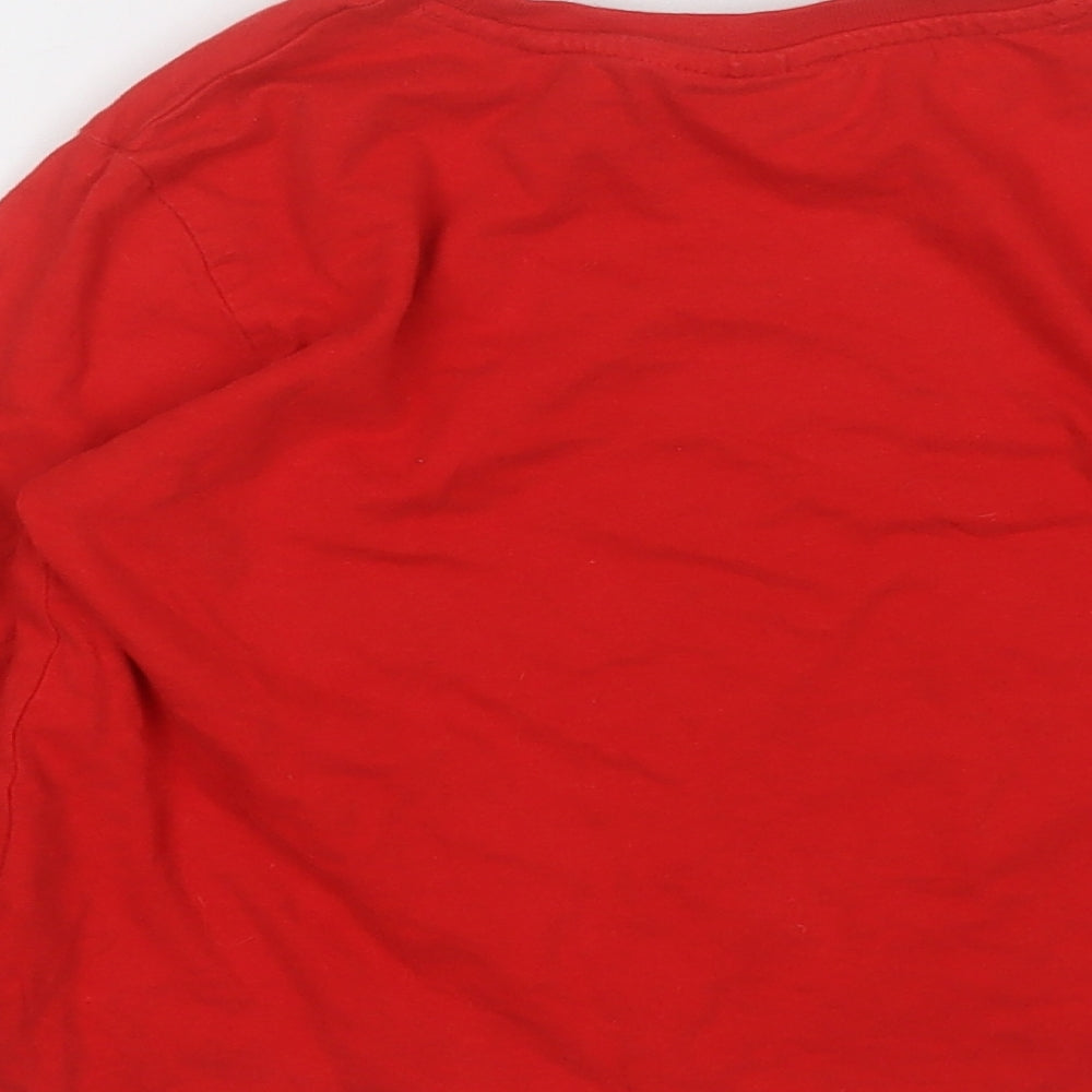 Primark Boys Red  Cotton Pullover T-Shirt Size 4-5 Years Round Neck  - Marvel Comics