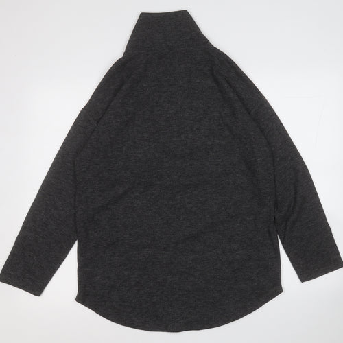 TU Womens Grey Mock Neck  Polyester Pullover Jumper Size 10