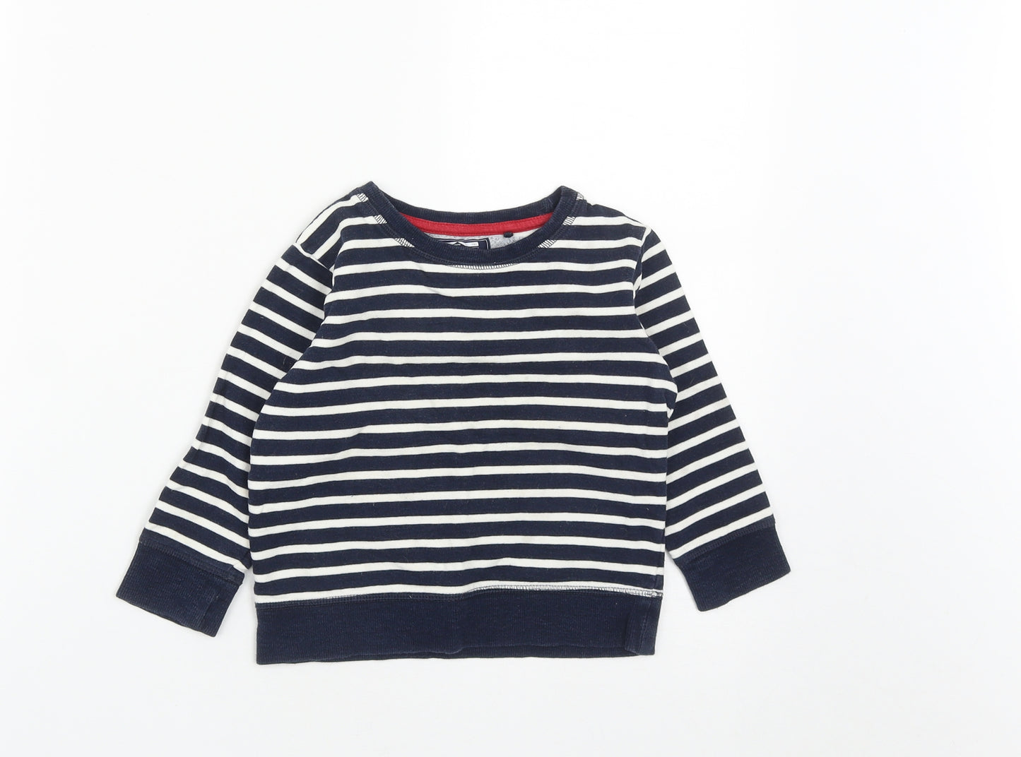 NEXT Boys Blue Striped Cotton Pullover Sweatshirt Size 2-3 Years