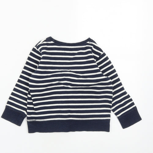 NEXT Boys Blue Striped Cotton Pullover Sweatshirt Size 2-3 Years