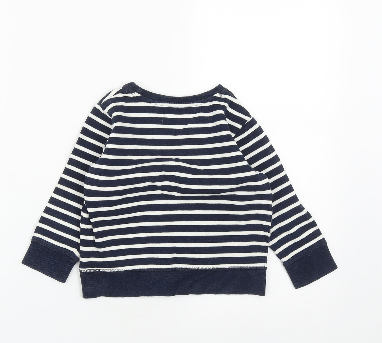 NEXT Boys Blue Striped Cotton Pullover Sweatshirt Size 2-3 Years