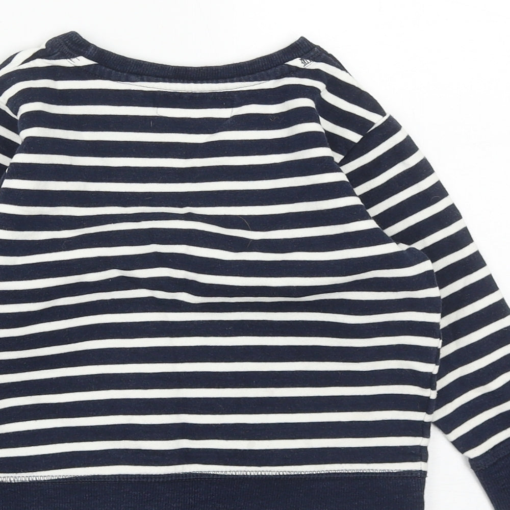 NEXT Boys Blue Striped Cotton Pullover Sweatshirt Size 2-3 Years
