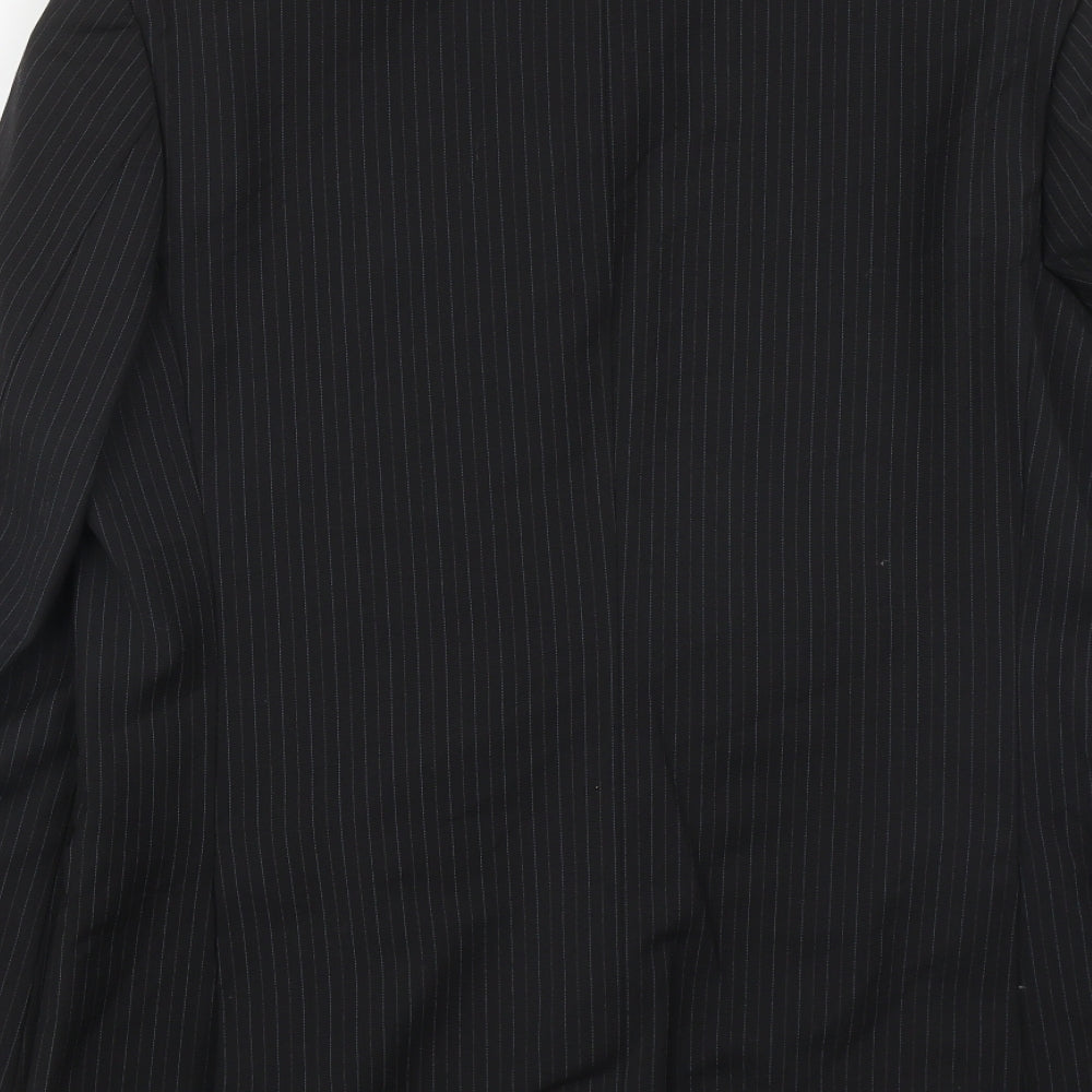 City Survival Mens Black  Polyester Jacket Suit Jacket Size 40