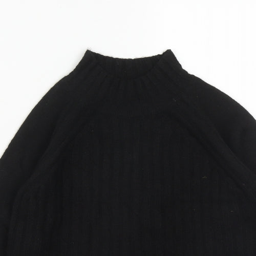 Primark Girls Black High Neck  Acrylic Pullover Jumper Size 9-10 Years