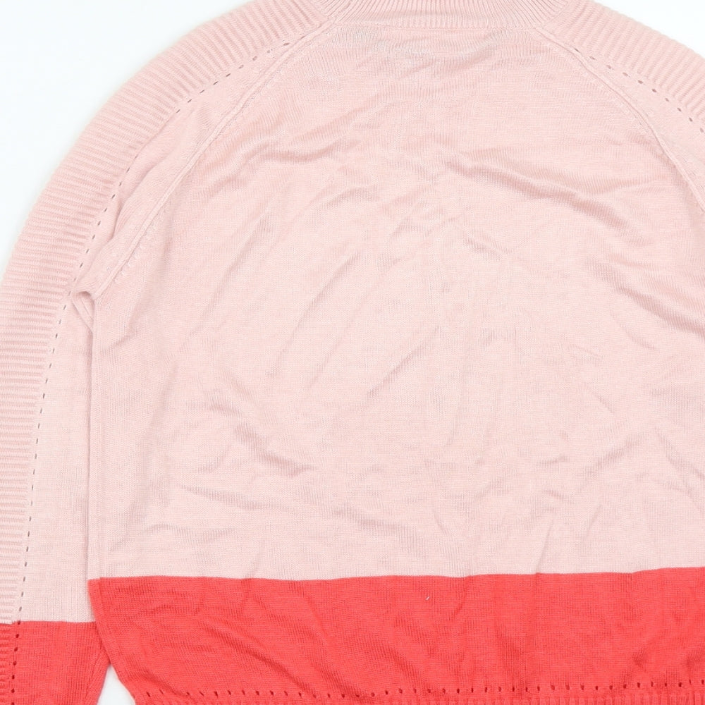 NEXT Womens Pink Round Neck  Viscose Pullover Jumper Size 8