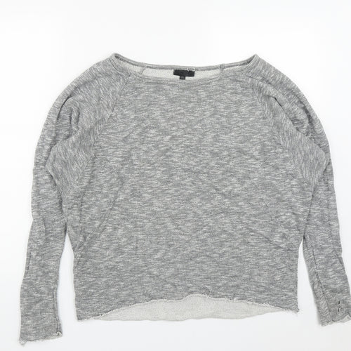 Topshop Womens Green Scoop Neck  Cotton Pullover Jumper Size 8