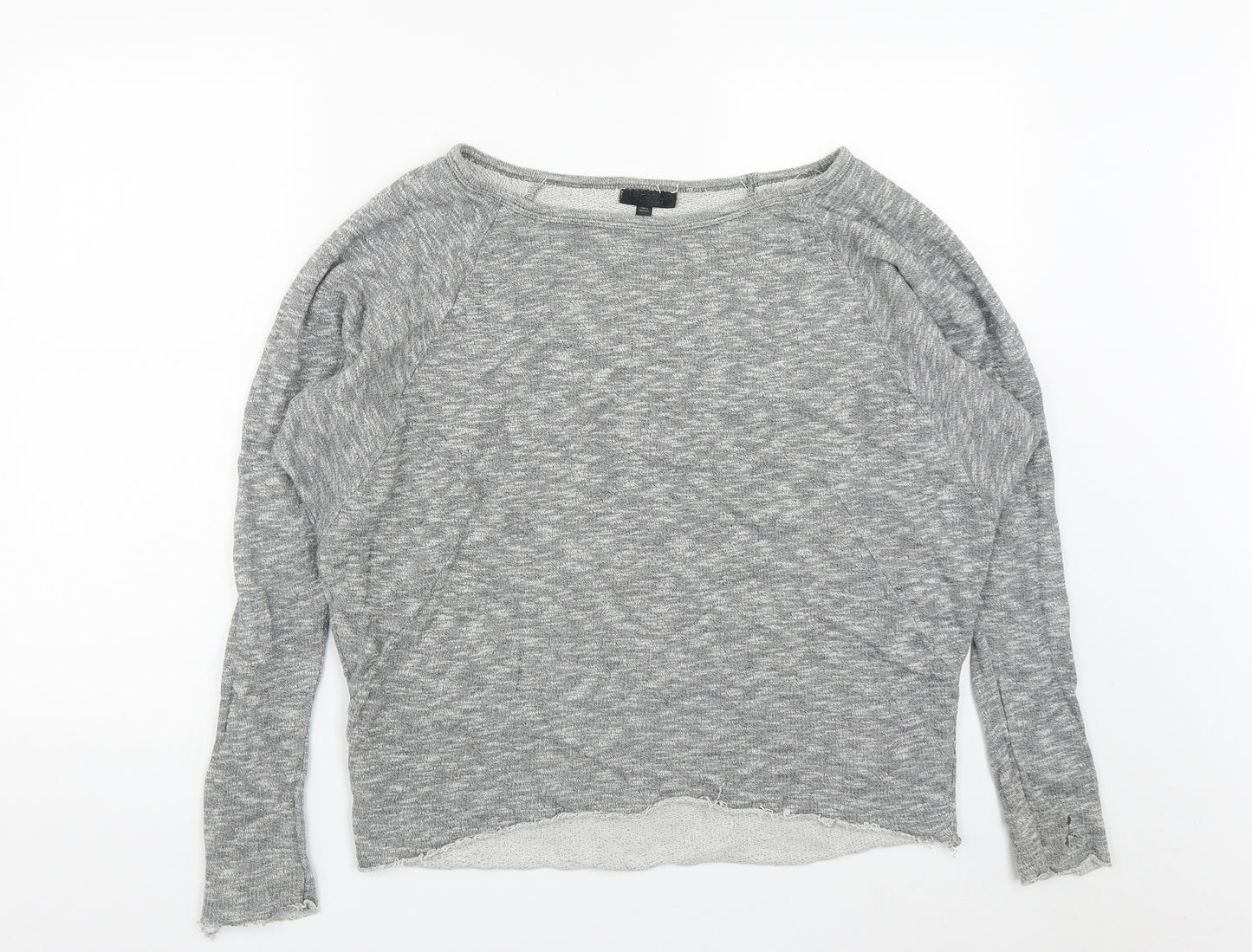 Topshop Womens Green Scoop Neck  Cotton Pullover Jumper Size 8