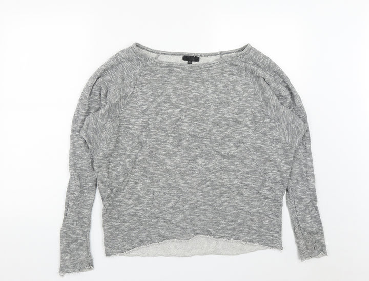 Topshop Womens Green Scoop Neck  Cotton Pullover Jumper Size 8