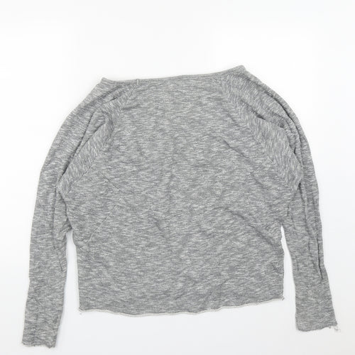 Topshop Womens Green Scoop Neck  Cotton Pullover Jumper Size 8