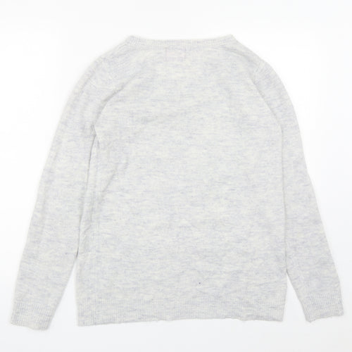 George Womens Grey Round Neck  Acrylic Pullover Jumper Size M   - Christmas Jumper