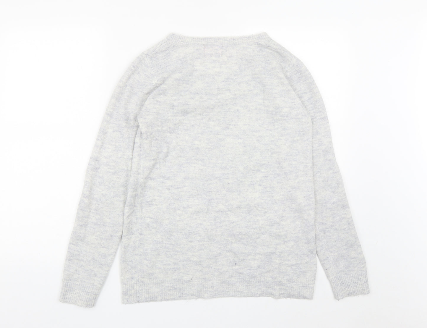 George Womens Grey Round Neck  Acrylic Pullover Jumper Size M   - Christmas Jumper