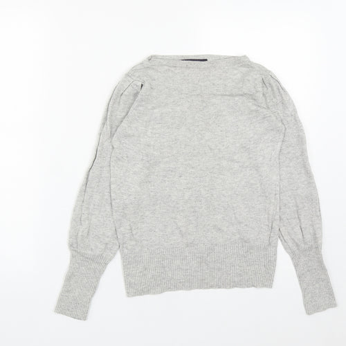 Marks and Spencer Womens Grey Round Neck  Viscose Pullover Jumper Size 8