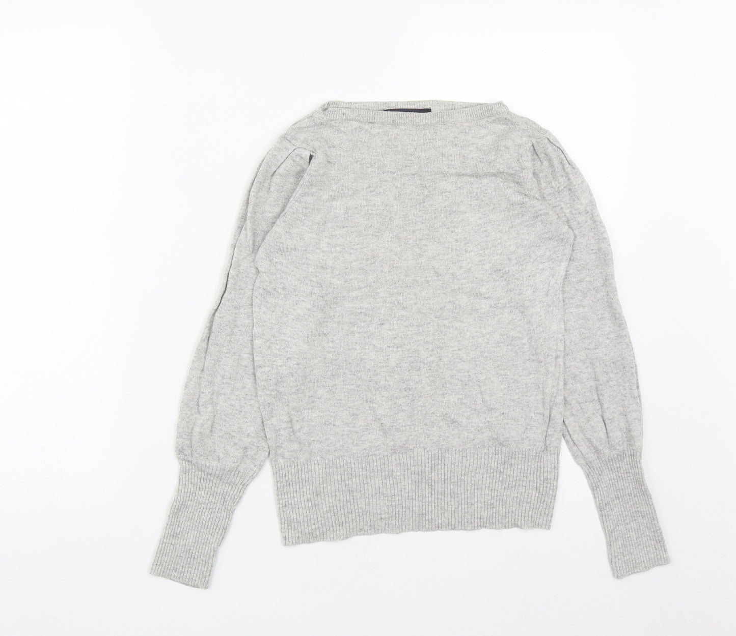 Marks and Spencer Womens Grey Round Neck  Viscose Pullover Jumper Size 8