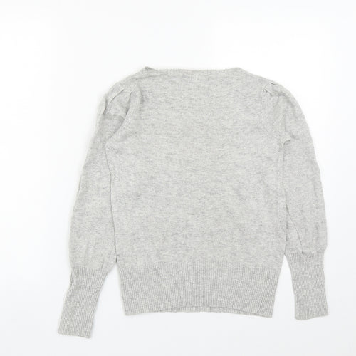 Marks and Spencer Womens Grey Round Neck  Viscose Pullover Jumper Size 8