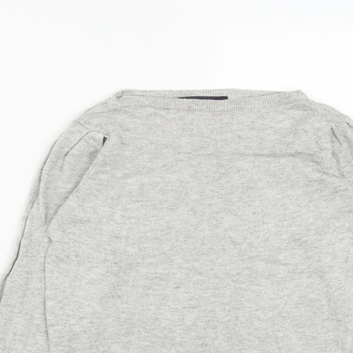 Marks and Spencer Womens Grey Round Neck  Viscose Pullover Jumper Size 8