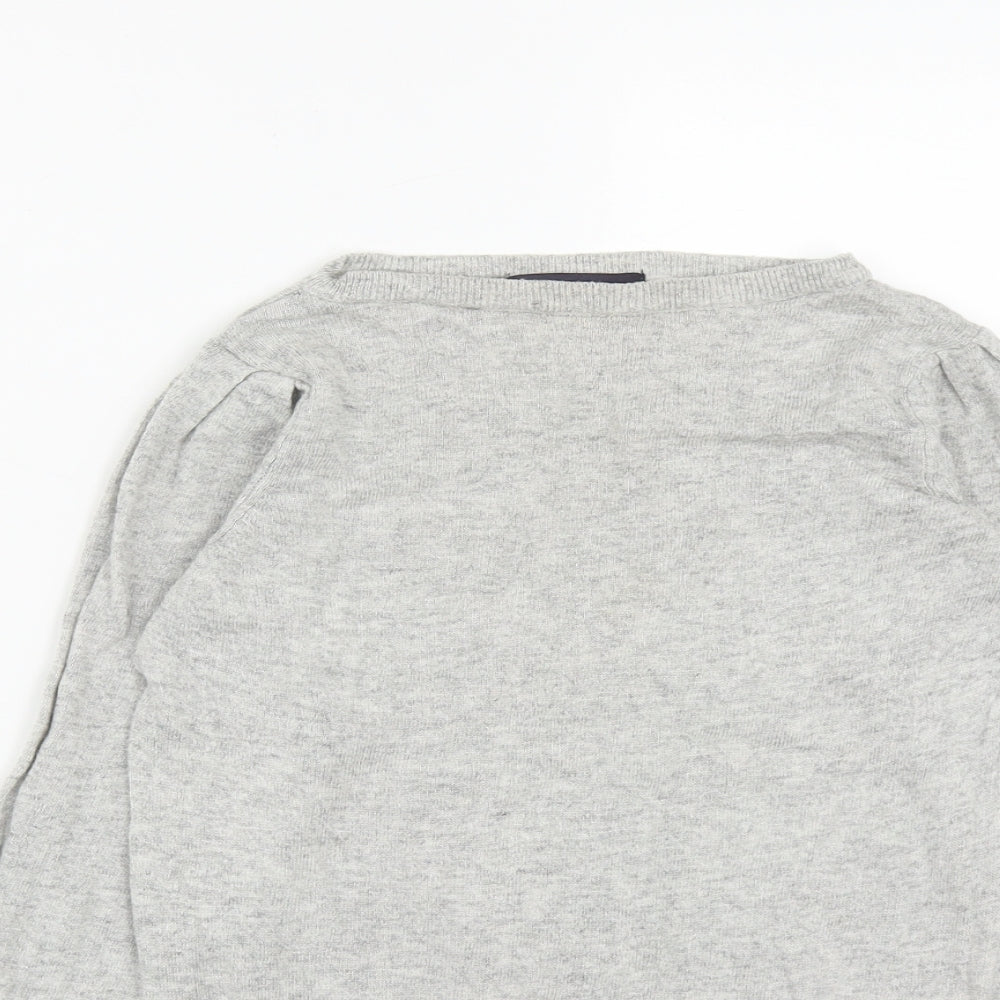 Marks and Spencer Womens Grey Round Neck  Viscose Pullover Jumper Size 8
