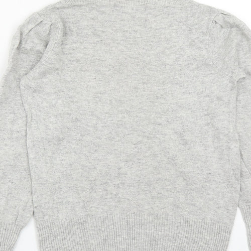 Marks and Spencer Womens Grey Round Neck  Viscose Pullover Jumper Size 8