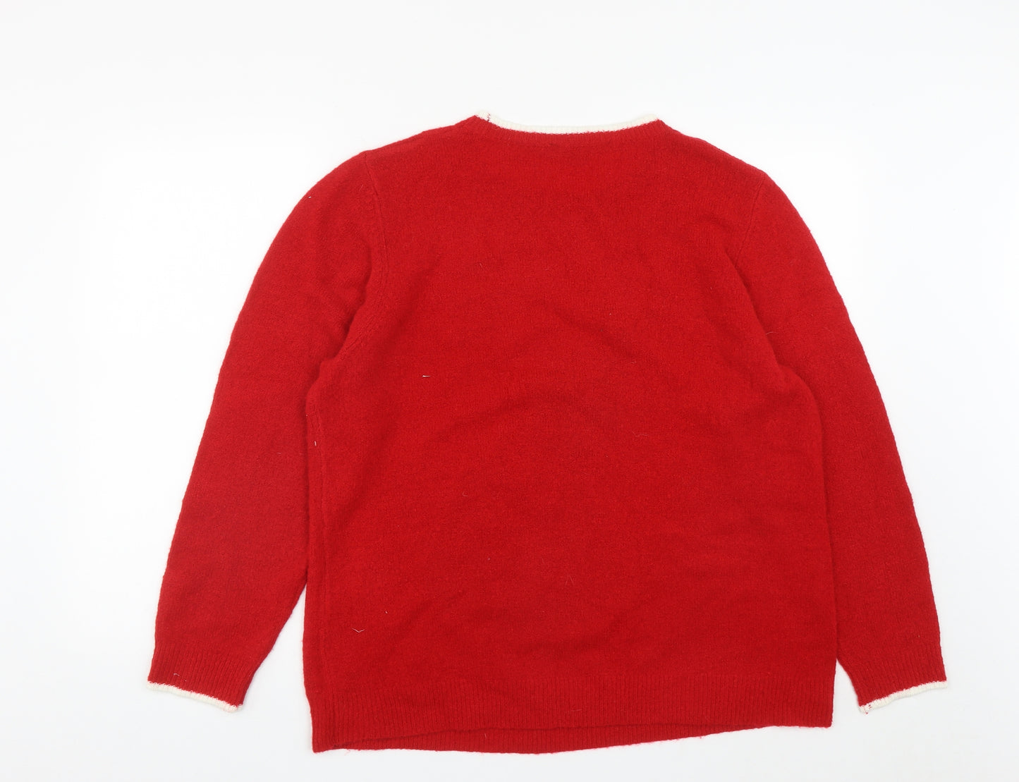 LOVE KNITWEAR Womens Red Round Neck  Acrylic Pullover Jumper Size 20   - Christmas Polar Bear