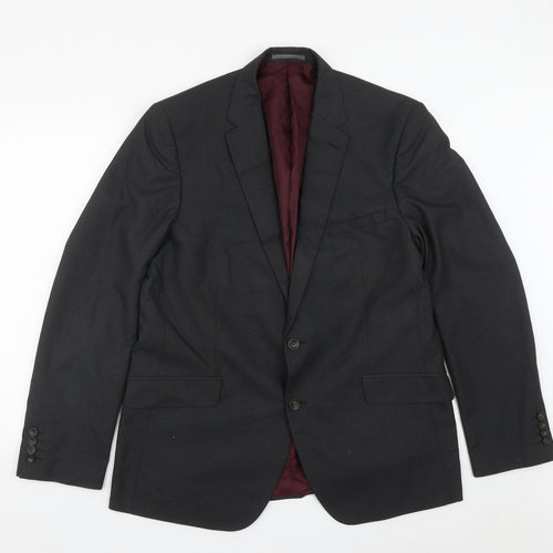 Marks and Spencer Mens Black  Polyester Jacket Suit Jacket Size 44