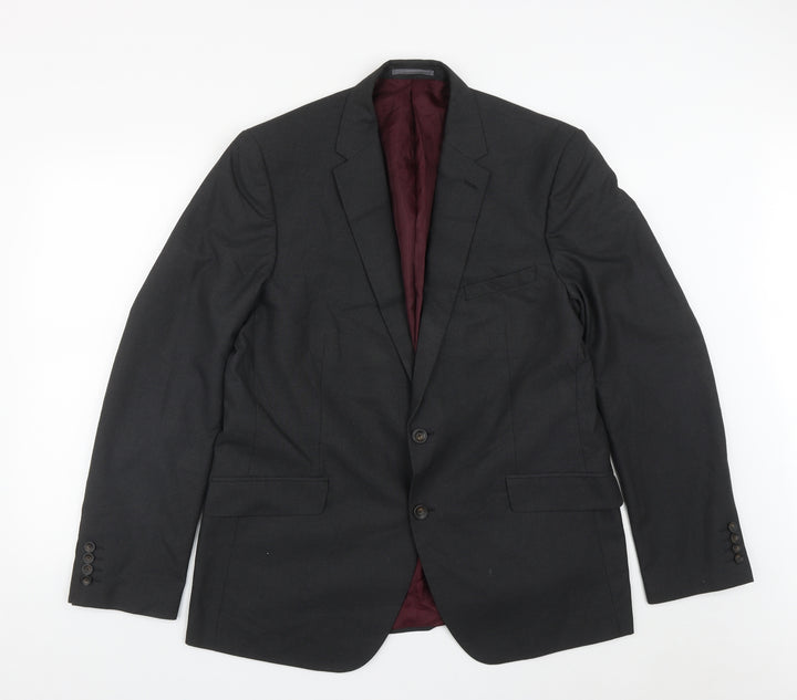 Marks and Spencer Mens Black Polyester Jacket Suit Jacket Size 44