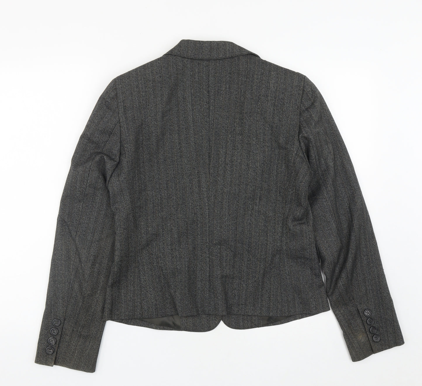 Marella Womens Grey Striped Polyester Jacket Suit Jacket Size 12