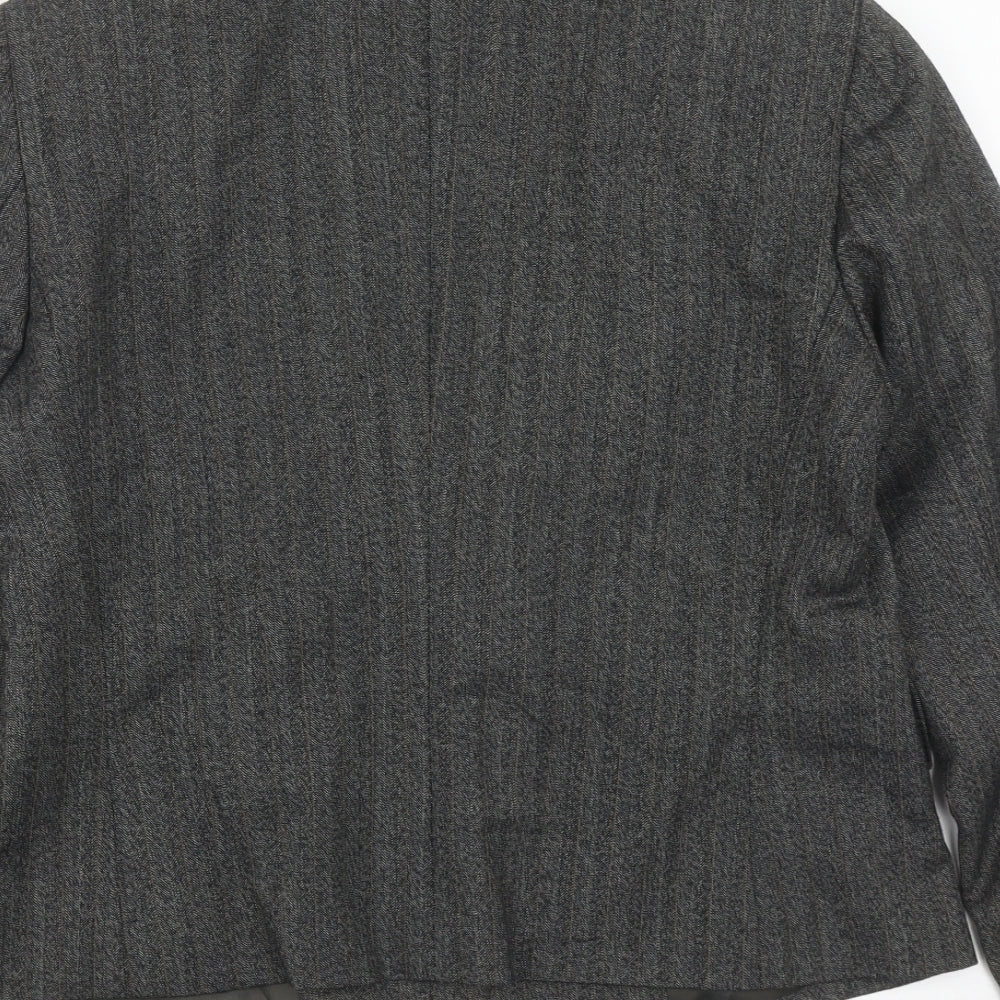 Marella Womens Grey Striped Polyester Jacket Suit Jacket Size 12