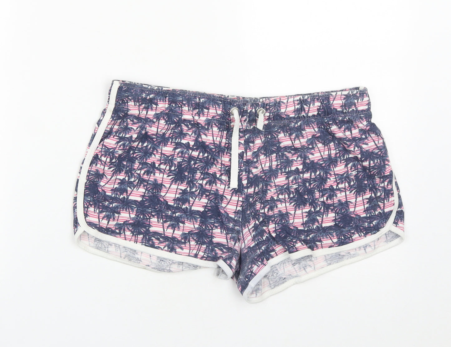 Atmosphere Womens Blue Geometric Polyester Sweat Shorts Size 14  Regular Drawstring
