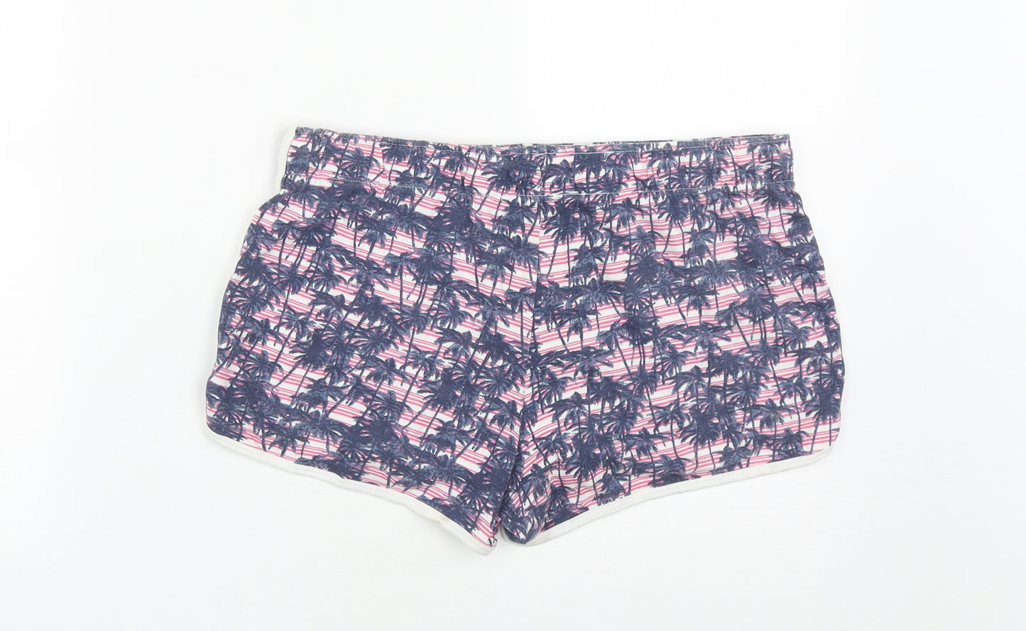 Atmosphere Womens Blue Geometric Polyester Sweat Shorts Size 14  Regular Drawstring
