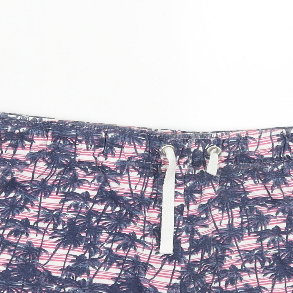 Atmosphere Womens Blue Geometric Polyester Sweat Shorts Size 14  Regular Drawstring