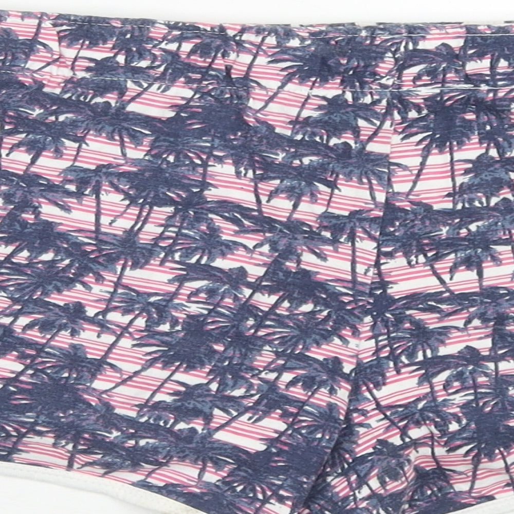 Atmosphere Womens Blue Geometric Polyester Sweat Shorts Size 14  Regular Drawstring