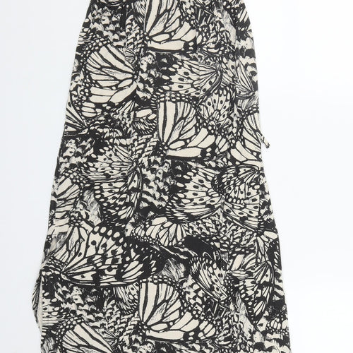 New Look Womens Black Geometric Viscose Maxi  Size 10  Round Neck