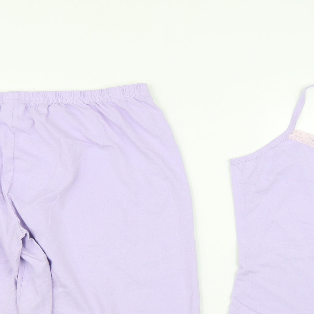 NEXT Womens Purple Solid Cotton Cami Pyjama Set Size 18
