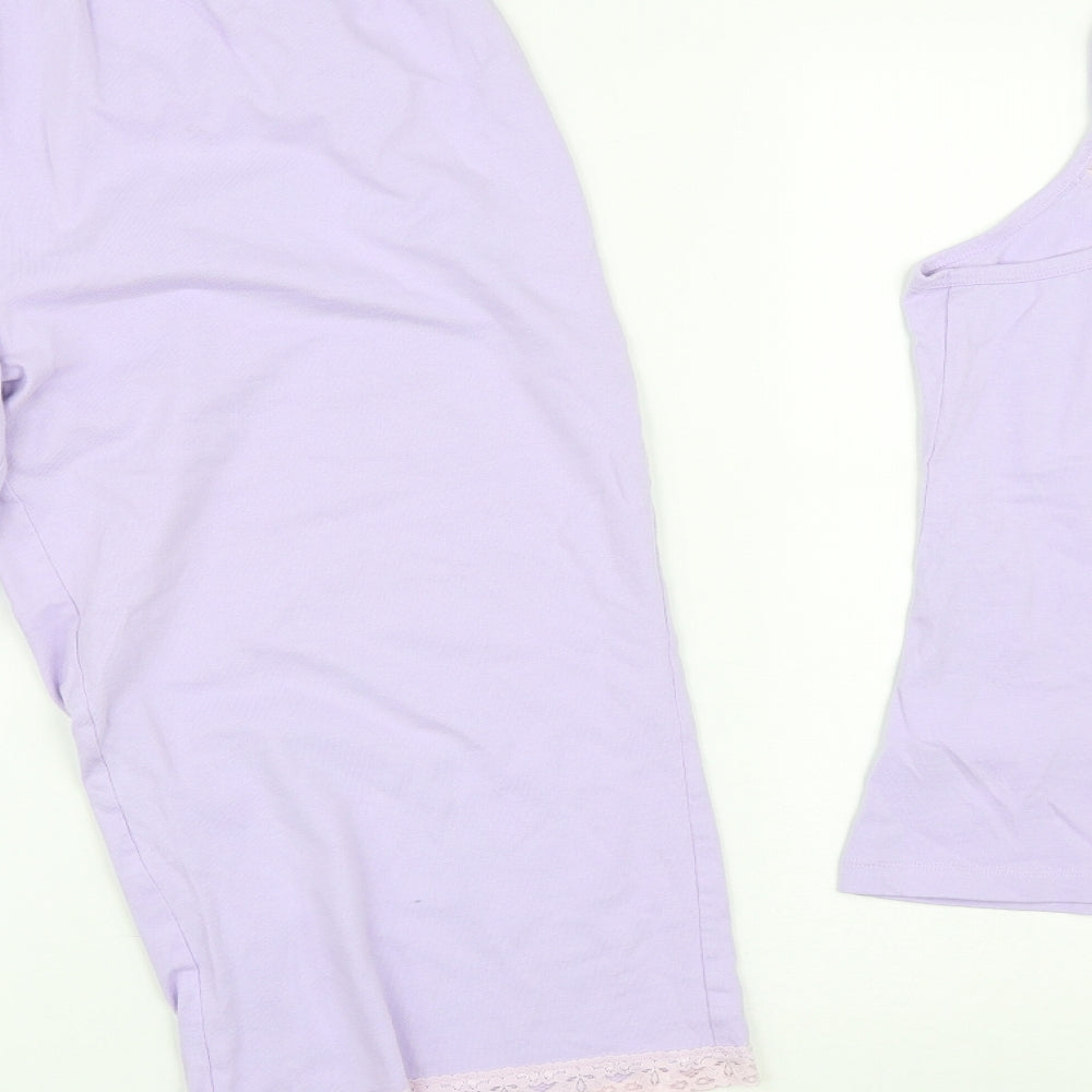 NEXT Womens Purple Solid Cotton Cami Pyjama Set Size 18